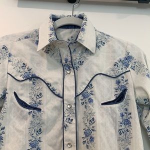 Vintage Western Shirt with Floral Print